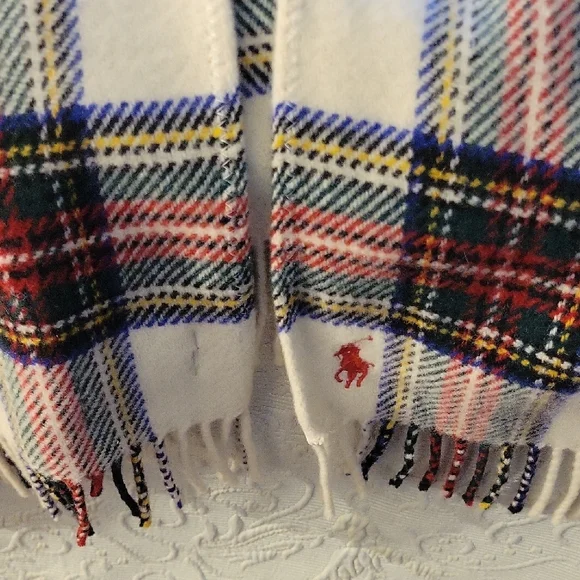 Ralph Lauren Vintage Plaid Fringe Shawl - Picture 10 of 14